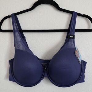 Curvycouture Blue Supportive Bra with Molded Cups